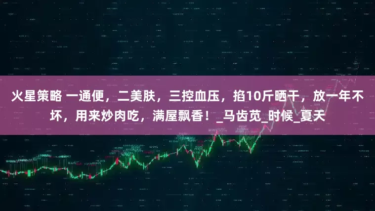 火星策略 一通便，二美肤，三控血压，掐10斤晒干，放一年不坏，用来炒肉吃，满屋飘香！_马齿苋_时候_夏天