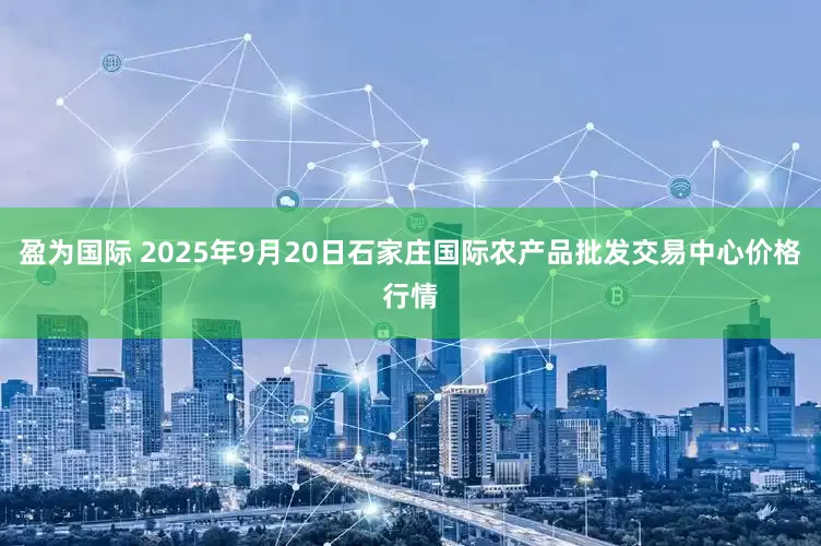盈为国际 2025年9月20日石家庄国际农产品批发交易中心价格行情